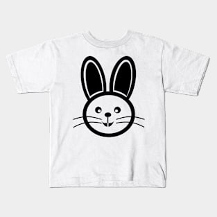 Cute Bunny Rabbit Black Kids T-Shirt